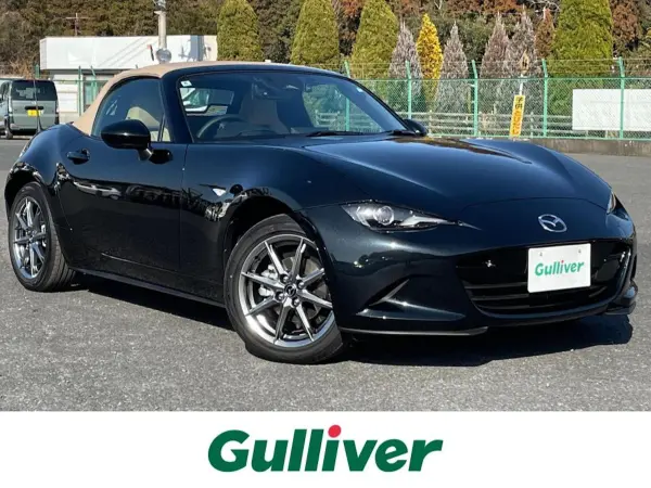 Mazda Roadster 1.5 S Leather Package V Selection One-Owner Beige Leather Seats Beige Soft Top Genuine SD Navi/Full-Seg TV Backup Camera BOSS Sound System Radar Cruise Control Collision Mitigation Braking Genuine 16AW LED Headlights Warranty Manual Spare Key (Jet Black Mica) — thumbnail 1
