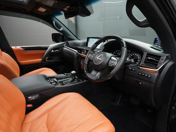 Lexus LX 570 Black Sequence 4WD Special Edition / Late Model / LEXUS Safety System+ / Modellista Aero / WALD 22IN Wheels / Panoramic View Camera / Genuine Leather (Heated and Cooled) / Sunroof / COOLBOX Refrigerator / HUD Head-Up Display / Built-in ETC2.0 / Power Back Door (Starlight Black Glass Flake) — photo 9