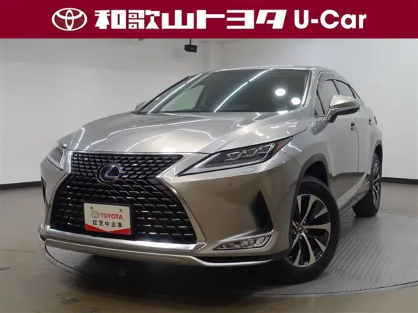 Lexus RX450h Triple LED Headlights, Cold Spec, Spare Tire, BSM, HUD, Power Back Door, Wireless Charging, 100V Power Outlet (Sonic Titanium) — thumbnail 1