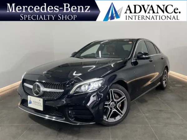 Mercedes-Benz C-Class C220d Laureus Edition Sports Plus Package Diesel Turbo Late Model Leather EX Radar P Genuine Navi Digital Terrestrial 360 Camera Red Leather Seat Heating/Cooling Power Seat Paddle Shift LED DSRC Bluetooth HUD Burmester PTS Power Rear Gate Keyless GO Non-Smoking Car 18AW (Obsidian Black) — thumbnail 1