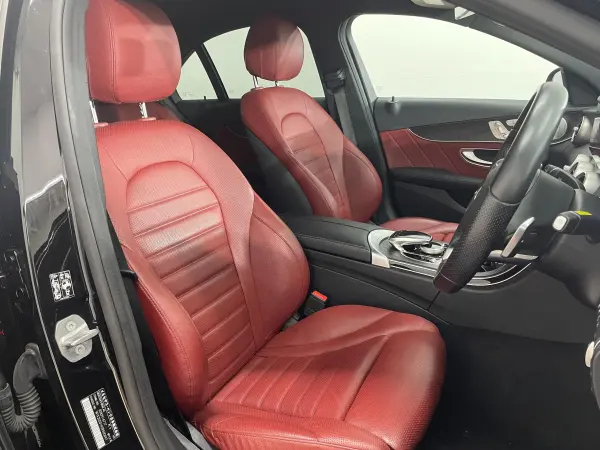 Mercedes-Benz C-Class C220d Laureus Edition Sports Plus Package Diesel Turbo Late Model Leather EX Radar P Genuine Navi Digital Terrestrial 360 Camera Red Leather Seat Heating/Cooling Power Seat Paddle Shift LED DSRC Bluetooth HUD Burmester PTS Power Rear Gate Keyless GO Non-Smoking Car 18AW (Obsidian Black) — photo 8