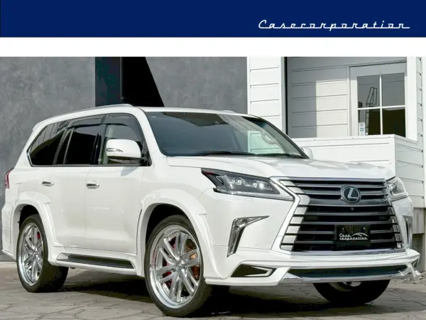 Lexus LX570 4WD Sunroof WORK LS24-inch AW WALD Aero & Overfenders Brembo Calipers Rear Entertainment Mark Levinson Sound COOL BOX Panoramic View Monitor ETC (White Pearl Crystal Shine)