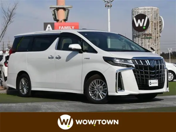 Toyota Alphard Hybrid 2.5 SR C Package E-Four 4WD with Moonroof, Factory Navi, TV, BT, Dashcam, Toyota Safety Sense, Digital Inner Mirror, Power Back Door, Dual Power Seats, Air Seats, Seat Heaters, Steering Heater (White Pearl Crystal Shine)