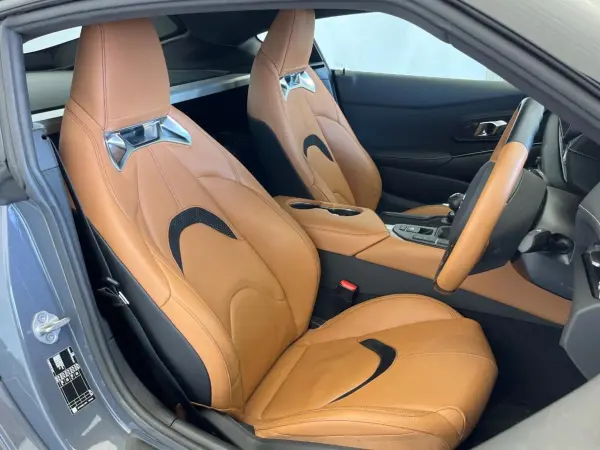 Toyota Supra 3.0 RZ 6MT Turbo Tan Leather Seats JBL Sound Genuine HDD Navi Backup Camera Collision Mitigation System Blind Spot Monitor Cruise Control Dashcam LED Headlights ETC Genuine 19-inch Alloy Wheels (Volcanic Ash Gray Metallic) — photo 8