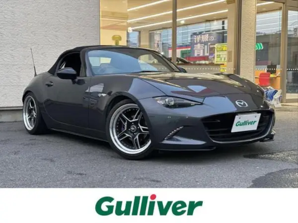 Mazda Roadster 1.5 S Special Package 6MT TEIN Coilover WORK DURANDAL 17-inch AW One Owner Full Seg TV CD DVD BT ETC LED Auto Headlight Smart Key 2 Anti-skid Steering Remote GT Wing Removal Holes Non-Smoking (Meteor Gray Mica)