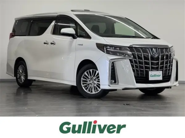 Toyota Alphard Hybrid 2.5 SR C Package E-Four 4WD with JBL Premium Sound, Twin Moon Roof, Rear Seat Monitor, 9-inch Navigation, Panoramic View Monitor, Drive Recorder, ETC, OP Genuine Leather Seats, Digital Inner Mirror, Blind Spot Monitor, Collision Damage Mitigation (White Pearl) — thumbnail 1
