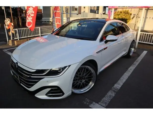 Volkswagen Arteon TSI 4Motion R-Line Advance 4WD Turbo BBS LM20AW Air Suspension Approved SR Black Leather Power Gate Heated Seats Full-Seg Navigation Dashcam D-Inner Mirror B-Camera Surround Camera Michelin Pilot Sport Apple CarPlay (Pearl) — thumbnail 1