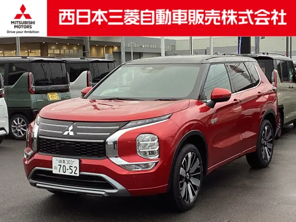 Mitsubishi Outlander PHEV 2.4 P Executive Package 4WD Hail Damage Vehicle AC100V1500W Power Supply Registered Unused Car (Black Red) — thumbnail 1