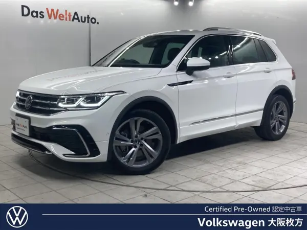 Volkswagen Tiguan TSI 4Motion R-Line 4WD Travel Assist IQ Light Digital Meter Around View Camera Front Assist Lane Assist Navigation Power Tailgate Certified Used Car (Pure White)