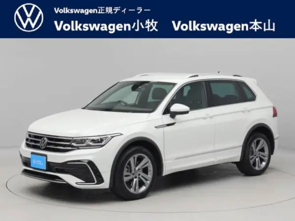 Volkswagen Tiguan TSI 4Motion R-Line 4WD Certified Used Car Leather Seats Seat Heater (Driver/Passenger/Rear Left and Right) Power Seat IQ Light Around View Camera Digital Meter Power Tailgate Genuine Navigation Carplay Travel Assist (White) — thumbnail 1