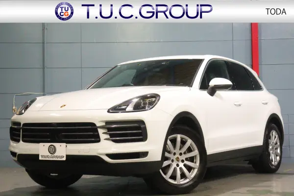 Porsche Cayenne 3.0 Tiptronic S 4WD Black Genuine Leather PCM Nav ACC LCA LKS CarPlay 2-Year Warranty Front/Rear Seat Heaters Memory Function Power Seats Active Cruise Control Lane Change & Lane Keep Assist PDLS LED Headlights Entry & Drive 360 Camera (White) — thumbnail 1