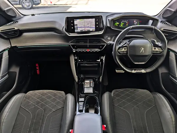Peugeot 208 GT Late Model / Toggle Type Shift Lever / Panoramic Glass Roof / Genuine Navigation / Backup Camera / Seat Heaters / Corner Sensors / ACC Adaptive Cruise Control / Blind Spot Monitor / ETC / Non-Smoking Vehicle (White) — photo 7