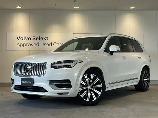 Volvo XC90 B6 AWD Inscription 4WD Certified Used Car・Non-Smoking・Brown Leather・Air Suspension・B&W Premium Audio・Seat Heater・Steering Wheel Heater・Seat Ventilation・3rd Row Seats・360° View Camera・Apple CarPlay・Android Auto (Crystal White)