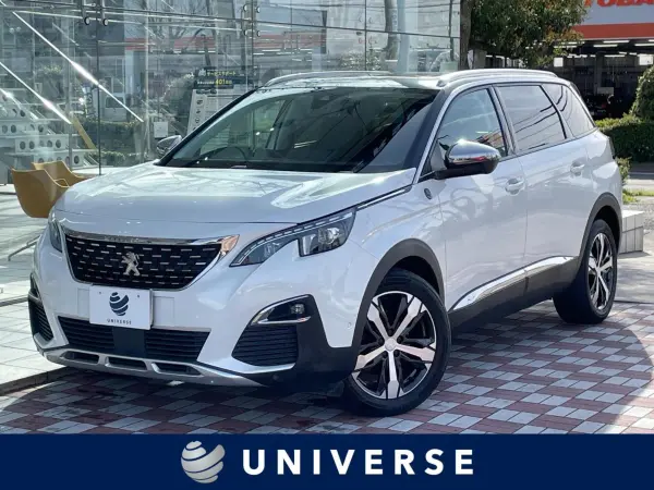 Peugeot 5008 Cross City BlueHDi Diesel Turbo Panoramic Sunroof Radar Cruise Control CarPlay Backup Camera Side Camera Seat Heater Memory Seat Collision Mitigation Braking LED Headlights ETC Blind Spot Assist Paddle Shift (Pearl White) — thumbnail 1