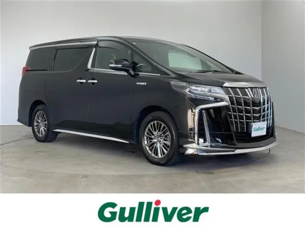 Toyota Alphard Hybrid 2.5 Executive Lounge S E-Four 4WD Modellista Aero Sunroof JBL Factory Navigation Flip-Down Monitor Backup Camera BSM ETC2.0 Digital Mirror Seat Heater Ventilation Wireless Charging AC100V Triple-LED Headlights (Black) — thumbnail 1