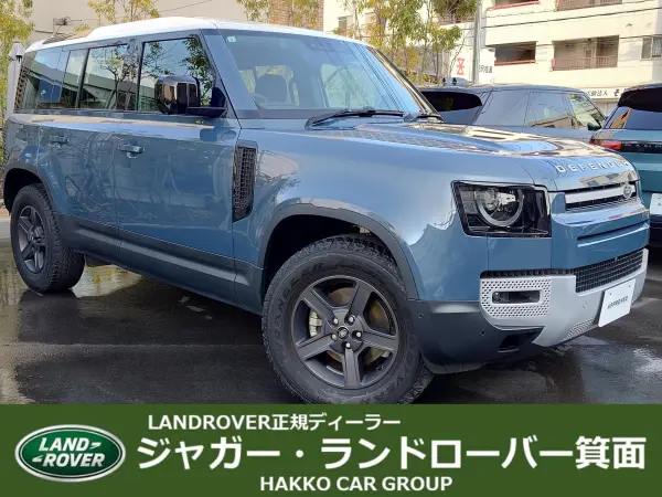 Land Rover Defender 110 2.0L P300 4WD Certified Used Car with Air Suspension, Contrast Roof, Front Seat Heaters, Premium LED Headlights, Digital Meter, Surround Camera, Apple CarPlay & Android Auto, ACC/LKA/BSM/RTM, 19-inch All-Weather Wheels (Tasman Blue)