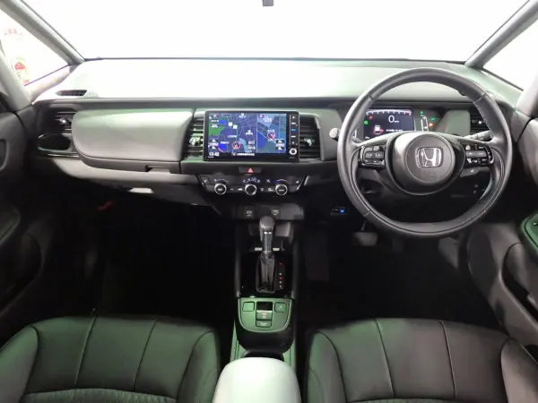 Honda Fit 1.5 LUXE HondaSENSING Special with Navigation, Non-Smoking, Genuine 9-inch SD Navi, Full-Seg, DVD, Bluetooth, Rear Camera, ETC, LED, Adaptive Cruise Control, Electronically Controlled Parking Brake, Leather-Wrapped Steering Wheel, Steering & Seat Heater, LUXE Exclusive Exterior & 16AW (Midnight Blue Beam Metallic) — thumbnail 1