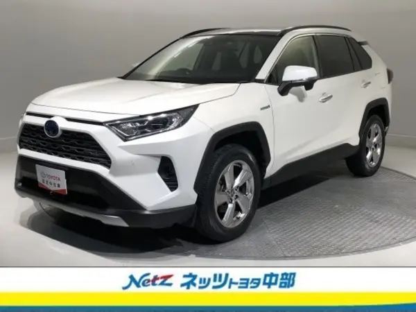 Toyota RAV4 2.5 Hybrid G E-Four 4WD Full-Seg Bluetooth Backup Monitor ETC Smart Key (Pearl Mica) — thumbnail 1