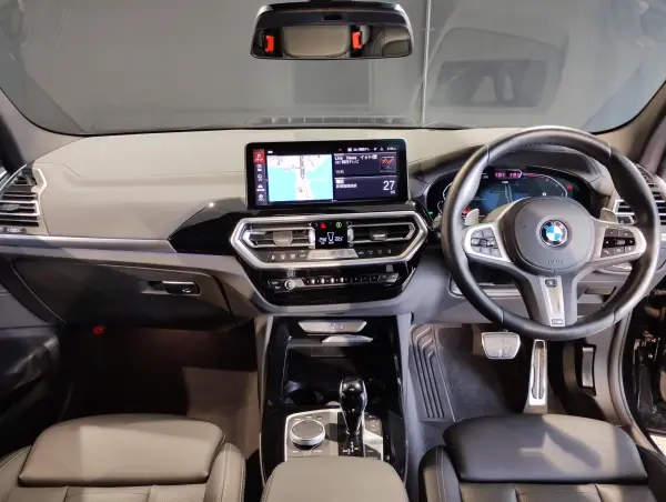 BMW X3 xDrive20d M Sport Diesel Turbo 4WD Harman Kardon Black Leather Seat Air Conditioning Seat Heater Genuine 20AW Head-Up Display Genuine HDD Navigation Surround View Camera Obstacle Sensor Rear Adjustment Adaptive Cruise Control Paddle Shift Former Rental (Black Sapphire Metallic) — photo 7