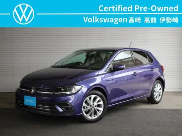 Volkswagen Polo TSI Style Certified Used Car One-Owner Non-Smoking Genuine Navigation LED Headlights Genuine Front/Rear Drive Recorder ACC Rear Traffic Alert Blind Spot Detection Lane Keep Assist System (Vibrant Violet Metallic)