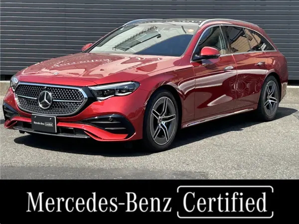 Mercedes-Benz E-Class Wagon E200 Avantgarde AMG Line Package (ISG equipped model) MP202501 New Car Warranty Transfer/Digital Interior Package/Leather Exclusive Package/Advanced Package/Panoramic Sliding Roof/AMG Line Package/Hyperscreen/Genuine Leather/Ventilated Seats/Smoke-Free Vehicle (Red) — thumbnail 1