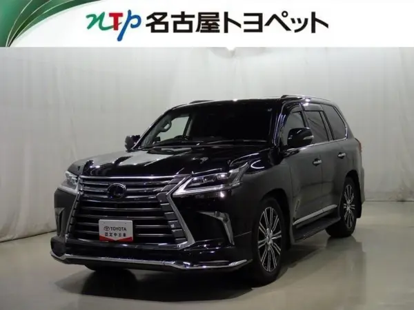 Lexus LX570 4WD Modellista Aero Black Leather Seats Sunroof Rear Seat Monitor Around View Monitor Navigation Display Audio (Black Mica) — thumbnail 1