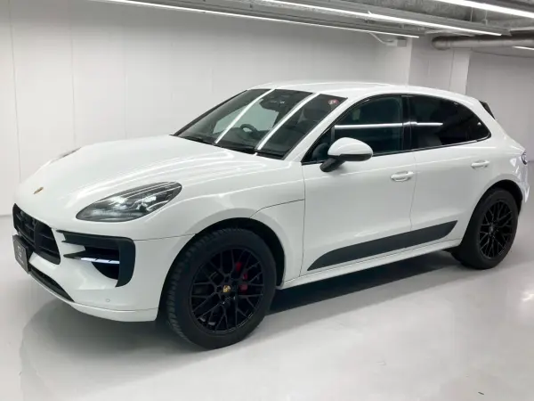 Porsche Macan GTS PDK 4WD Black Half Leather Genuine TV Tuner Black Genuine 20AW Porsche Entry & Drive System Privacy Glass Front/Rear Dashcam Apple CarPlay 360° Camera Power Back Door Genuine Navigation (White) — thumbnail 1