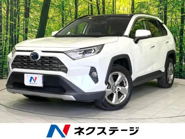 Toyota RAV4 2.5 Hybrid G E-Four 4WD Non-Smoking Panoramic Moon Roof Genuine 9-inch Display Audio Around-View Camera Power Rear Gate Seat Heater Drive Recorder ETC Safety Sense Radar Cruise LED Head Power Seat (White Pearl Crystal Shine) — thumbnail 1