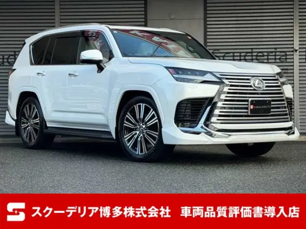 Lexus LX600 4WD Facelift Model Modellista Aero Mark Levinson Rear Entertainment Cool Box 22-inch Alloy Head-Up Display Sunroof Non-Smoker (White Pearl)