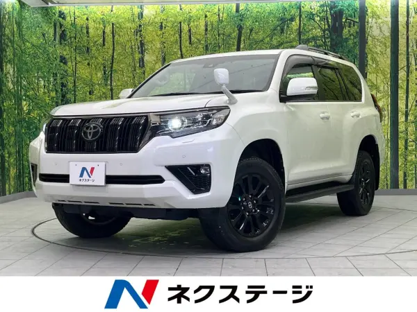 Toyota Land Cruiser Prado 2.7 TX L Package Black Edition 4WD Sunroof Roof Rails 4WD Genuine 9-inch Navigation Backup Camera Collision Mitigation Radar Cruise ETC Drive Recorder Non-Smoking Vehicle Bluetooth Full-Seg Leather Seats Ventilation Seat Heater (White Pearl Crystal Shine)