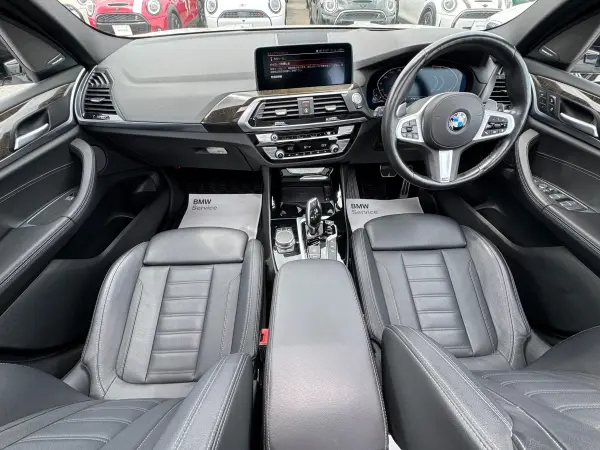 BMW X3 xDrive20d M Sport Diesel Turbo 4WD Select Package Glass SR Harman Kardon Black Leather Front/Rear Seat Heaters 19-inch AW Power Rear Gate Touch Panel Navi TV Surround View Camera Head-up Display Active Cruise Control Drive Assist Paddle Shift ETC2.0 Non-Smoking (Alpine White) — photo 7