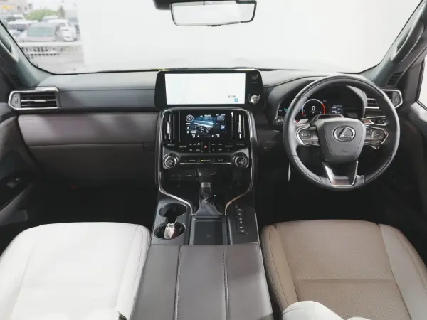 Lexus LX600 4WD White Leather Seats Sunroof Genuine 12.3-inch Memory Navigation Full Seg D Interior M One Owner Genuine 22AW Air Seats Seat Heater Collision Mitigation LKA BSM AHB Radar C Roof Rails Front Rear Dashcam (Graphite Black Glass Flake) — photo 8