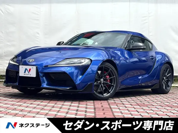Toyota Supra 3.0 RZ DB06 6MT 3.0L Inline-6 Turbo Black Leather Black Leather Steering Wheel 1-Owner Non-Smoker JBL Sound Genuine 19-inch Forged AW Brembo Calipers LED Head Pre-Crash ETC (Dawn Blue Metallic) — thumbnail 1