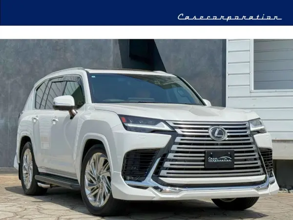 Lexus LX600 4WD Modellista Aero (F/S/R) Sunroof Roof Rails Modellista 22-inch Aluminum Wheels One-off 4 Side Exhaust Digital Inner Mirror Cool Box Rear Seat Entertainment System (Sonic Quartz) — thumbnail 1