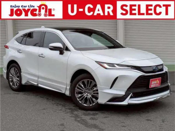 Toyota Harrier 2.5 Hybrid Z Leather Package Modellista Aero T Dimming Panoramic Roof Digital Inner Mirror Panoramic View Monitor JBL Sound Bluetooth 12.3-inch Display Leather Seats LED Headlights ETC2.0 Genuine Navigation (Platinum White Pearl Mica)