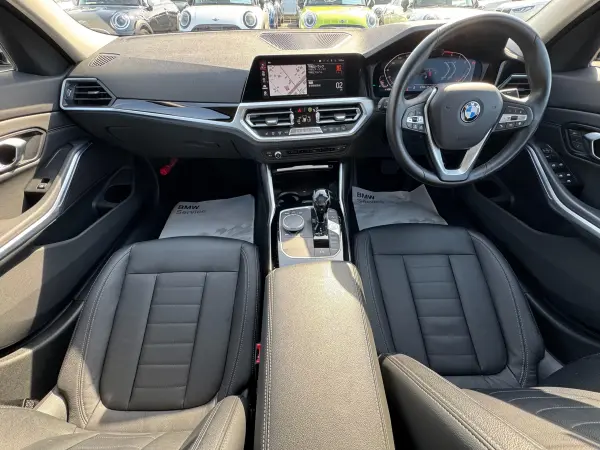 BMW 3 Series 320i Highline PKG Plus PKG Black Leather Power Seat Seat Heater Aftermarket Full-Seg TV Touch Panel Navigation Rear Camera Wireless Charging Bluetooth ETC2.0 17-inch AW Active Cruise Control Driving Assist Non-Smoking (Mineral Grey Metallic) — photo 7