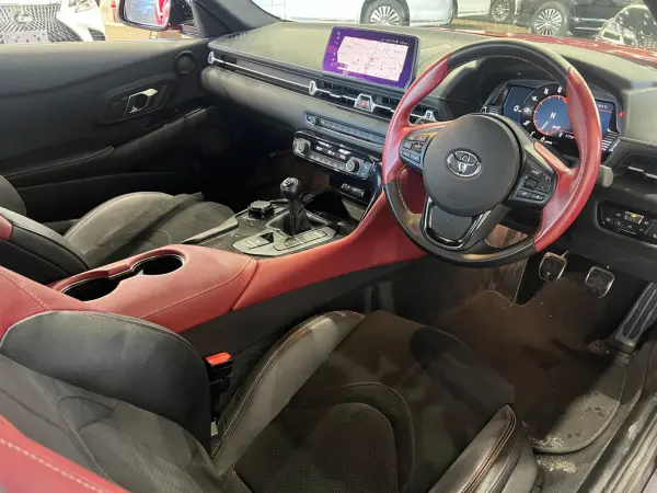 Toyota Supra 3.0 RZ Late Model/1 Owner/JBL Sound/HKS Muffler/GR Full Aero/Partial Leather Power Seats/Seat Heaters/Radar Cruise Control/PCS/Lane Assist/BSM/RCTA/HUD/Factory Navigation/Digital TV/Back Camera/Factory 19AW (Prominence Red) — photo 9