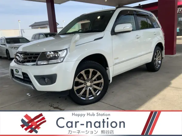 Suzuki Escudo 2.4 Cross Adventure 4WD Sunroof Navigation Bluetooth Backup Camera Full-Seg TV CD/DVD Smart Key Cruise Control HID Headlights Auto Lights Fog Lights 17-inch AW ETC Seat Heater Roof Rails Heated Mirror Leather Steering Wheel ESP (Satin White Pearl)