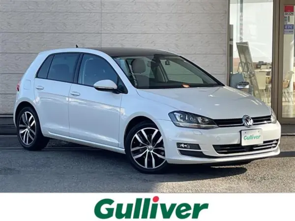 Volkswagen Golf TSI Highline One Owner / Genuine 8-inch Memory Navigation (CD/DVD/BT/Full-Seg TV) / Backup Camera / Brown Leather Full Leather Seats / Sunroof / Power Driver Seat / Front Seat Heaters / Drive Recorder (White)