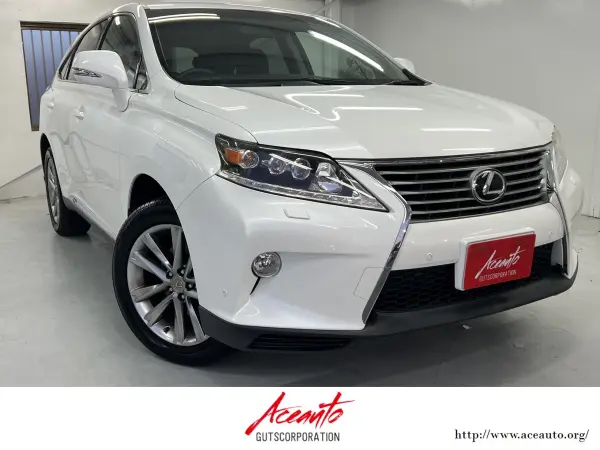 Lexus RX270 Non-Smoking Sunroof Genuine HDD Navigation Bluetooth Full-Seg Backup Camera Side Camera Obstacle Sensor (FR) Smart Key Cruise Control Power Seat Genuine 19-inch Alloy (White Pearl Crystal Shine)