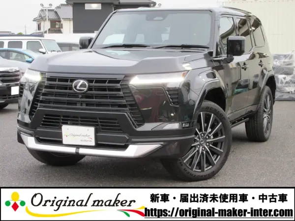 Lexus GX550 Version L 4WD Modellista Aero / Mark Levinson Audio / Sunroof / Genuine Navigation / Panoramic View Monitor / Digital Inner Mirror / Black Leather Seats / Hands-Free Back Door / Rear Power Fold / Color HUD / Blind Spot Monitor (Graphite Black Glass Flake)