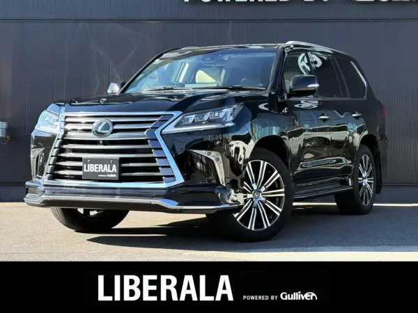 Lexus LX570 4WD Sunroof Beige Leather Modellista Aero (F/R) Muffler Cool Box Panoramic View Monitor HUD Ventilation Steering Heater Air Suspension Power Back Door LKA Air Seat Genuine 21-inch AW (Starlight Black Glass Flake)