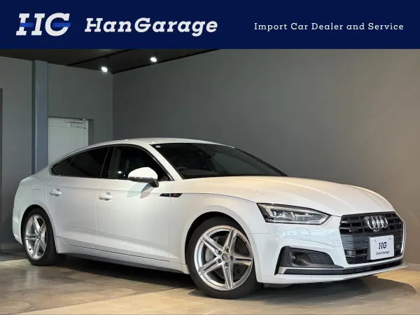 Audi A5 Sportback 2.0 TFSI Quattro Sport S Line Package 4WD Virtual Cockpit Matt Brushed Aluminum Decorative Panel S-Line 18AW Sprint Cloth/Leather Seat Matrix LED Headlight LED Rear Combination Light Genuine Navigation TV Back Camera Non-Smoking Car (Glacier White Metallic)