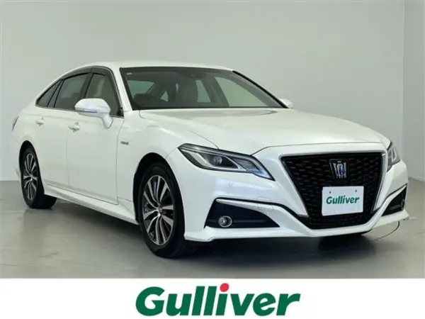 Toyota Crown Hybrid 2.5 S C Package One Owner Genuine Navigation Full Seg TV CD DVD Bluetooth Miracast USB Backup Camera Collision Mitigation Brake Lane Keep Assist Radar Cruise Control Blind Spot Monitor Drive Recorder ETC Non-Smoking Vehicle (White Pearl Crystal Shine)