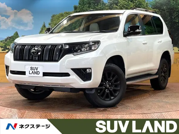 Toyota Land Cruiser Prado 2.8 TX L Package Matt Black Edition Diesel Turbo 4WD Non-Smoking Car 7-Seater Sunroof Genuine 9-inch Navigation Full-Seg TV All-Round Camera Blind Spot Monitor Radar Cruise Beige Leather Seat Ventilation Diff Lock LED Head Genuine 18-inch Alloy ETC (White Pearl Crystal Shine)