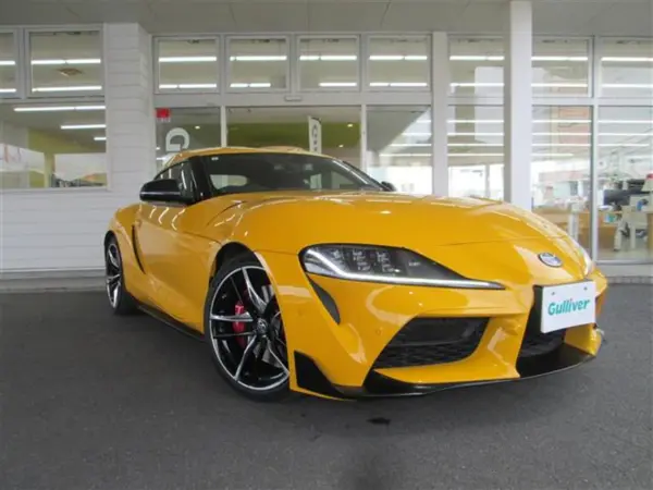 Toyota Supra 3.0 RZ One Owner Genuine Navigation Full-Seg TV Backup Camera JBL Sound System Black Leather Seats Genuine 19-inch Alloy Wheels Radar Cruise Control Pre-Collision Braking Red Calipers Dealer Inspection Records (R4.R5) (Yellow)